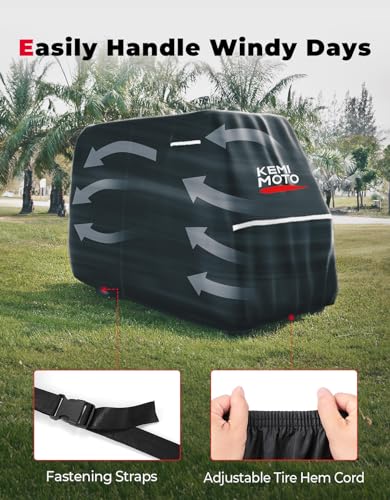 Waterproof Golf Cart Cover 4-Seater, 600D Rain Protection, Black, 108" L