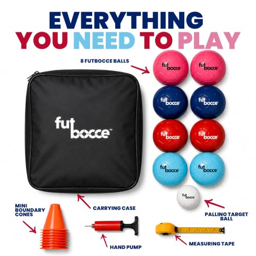 Backyard Soccer Bocce Ball Set with Carry Bag and Cones