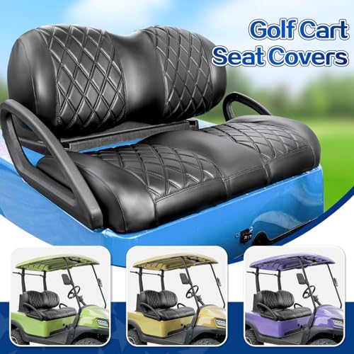 NOKINS Black Diamond Golf Cart Seat Cover for Club Car Precedent, Tempo, Onward