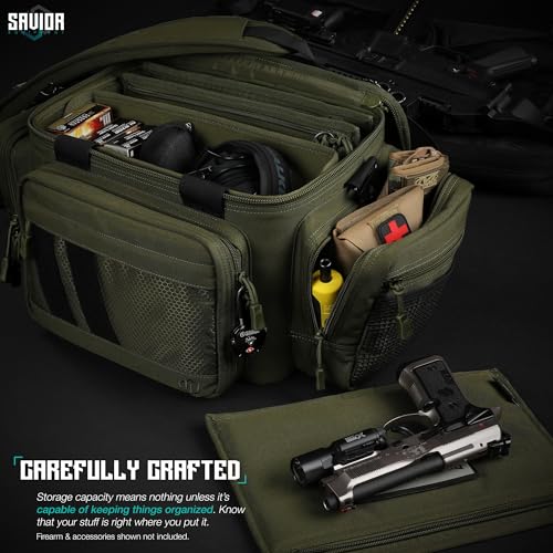 Savior Equipment Specialist Series Tactical Triple Pistol Range Duffle Bag, Olive Drab Green, 18x9x12 inch