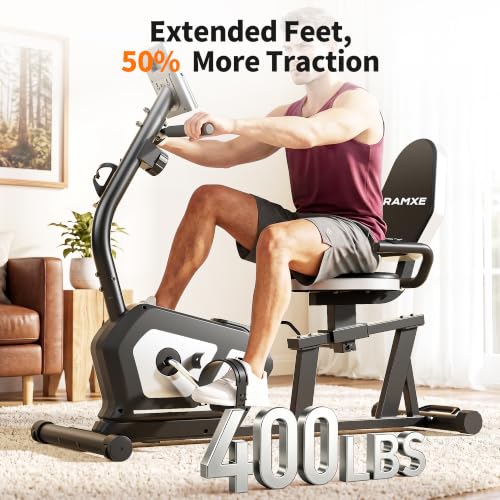 Recumbent Exercise Bike for Home - Silver, 16 Resistance Levels, Heart Rate Sensor