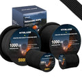 Black 1000ft Paracord Rope 4mm 12-Strand 1000lb Strength for Camping & DIY