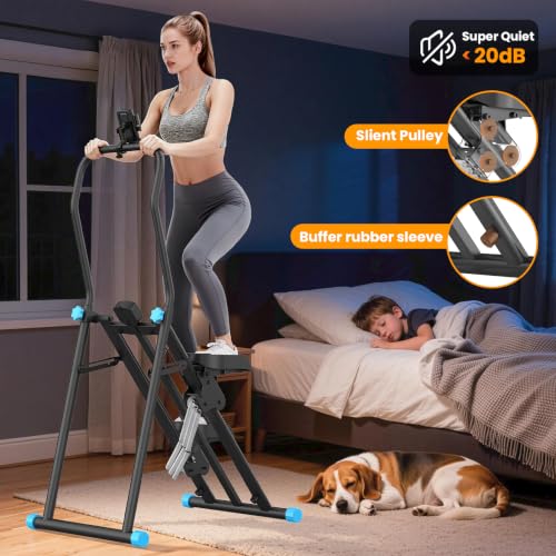 HXD-ERGO Black & Blue Home Stair Stepper with 3 Resistance Levels & 2 Incline Modes