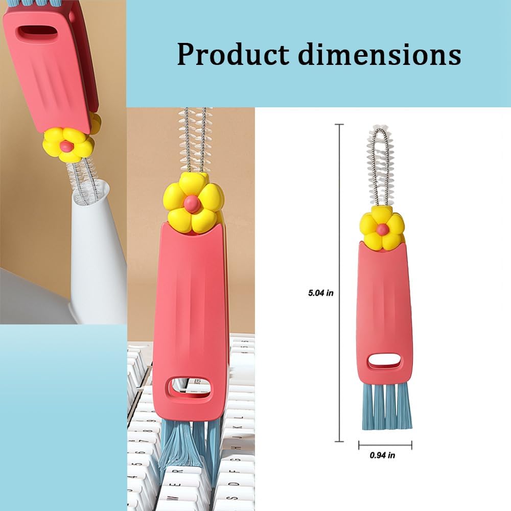 Skiennix 3-in-1 Cup Lid Cleaning Brush Set - Multifunctional Brushes for Mugs, Bottles & Tumblers (3 PCS)