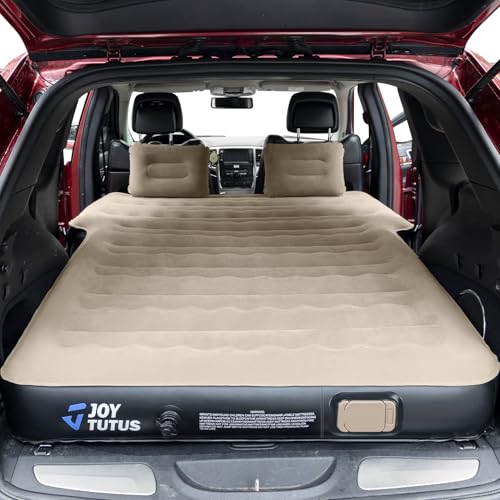 JOYTUTUS SUV Air Mattress with Built-in Pump - Camping Bed for Car & Tent, Camel/Black