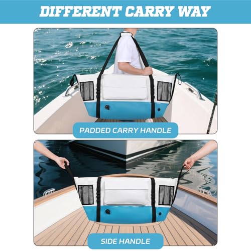 White Insulated Fish Cooler Kill Bag 40x16x10 Waterproof Tackle Bag