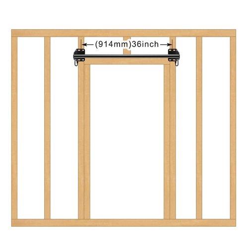 SELEWARE Fully Welded Heavy Duty Pull Up Bar Wall Mount Chin Up Bar for Doorway, Beam & Joist | Mounted Pull Up Bar with Resistance Band Hooks, Supports 440 lb Capacity