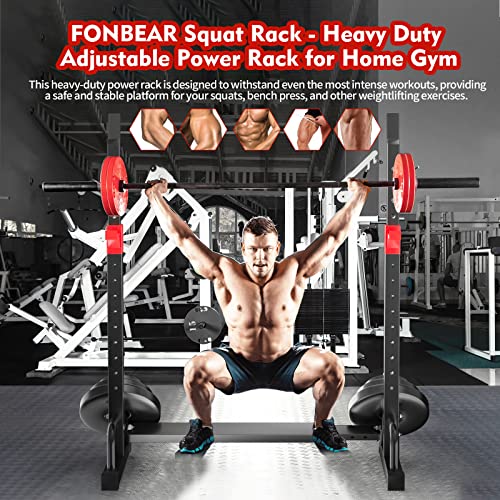 Adjustable Squat Rack with Pull-Up Bar & Dip Station, 550 lbs Capacity Home Gym
