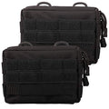 2 Pack Tactical Water-Resistant Utility Pouches - Black & Black