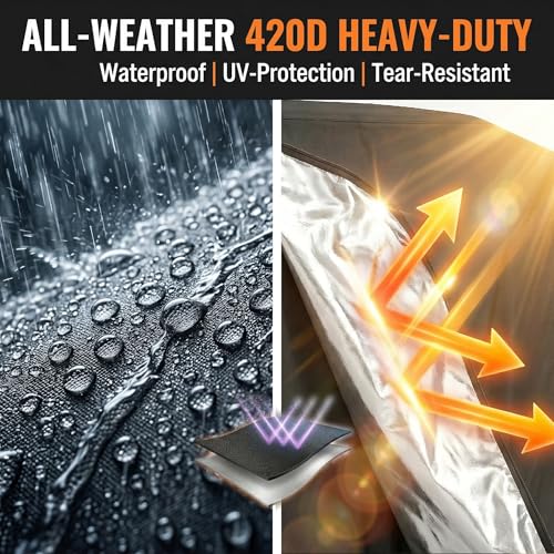 Heavy-Duty Waterproof Kayak Cover for 2-4 Kayaks & Paddleboards 10-12ft