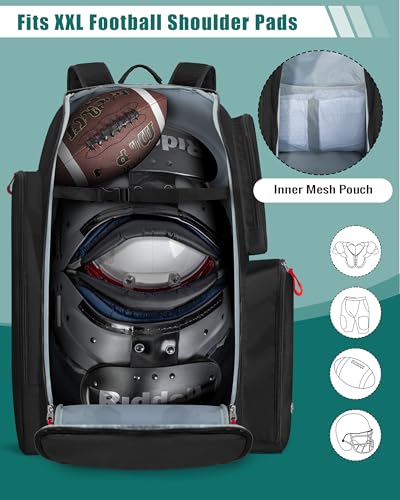Smasrob Football Backpack with Separate Shoe Compartment - Black