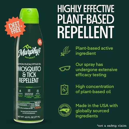 Mosquito & Tick Bug Repellent Spray 6 fl oz Pack of 2 - Plant-Based, Long-Lasting Protection