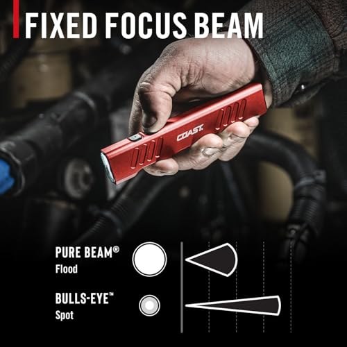 Rechargeable LED Flashlight with Spot/Flood Beams - Red - 1150 Lumens