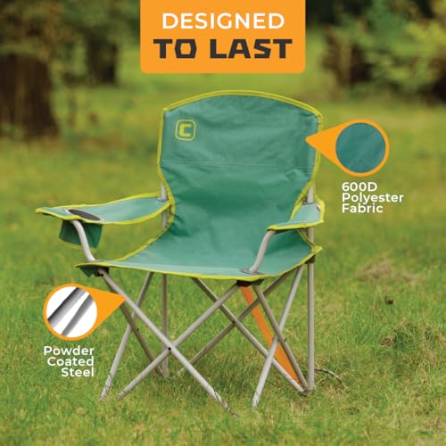 Teal Meadow 2 Pack Folding Camping Chair with Cupholder - Durable Indoor & Outdoor Seat