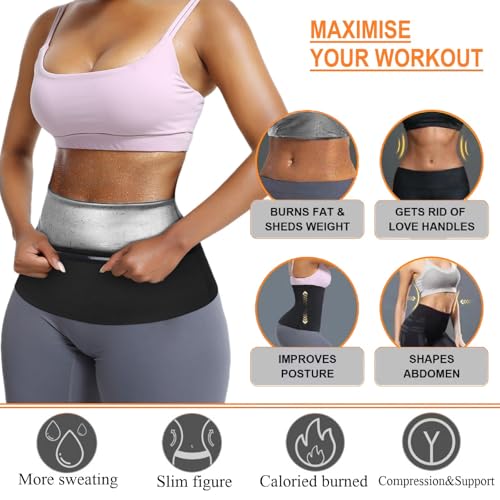 Large-X-Large Sauna Suit Waist Trimmer Belt for Women Sweat Band Plus Size