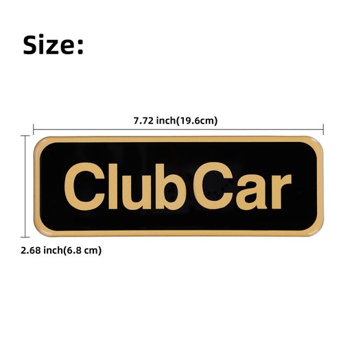 Roykaw Golf Cart Emblem, Tempo Name Plate, Golf Cart Logo Badge Emblem Compatible with Club Car Tempo Gas & Electric, OEM# 47605590001, 7.72‘’x 2.68’’