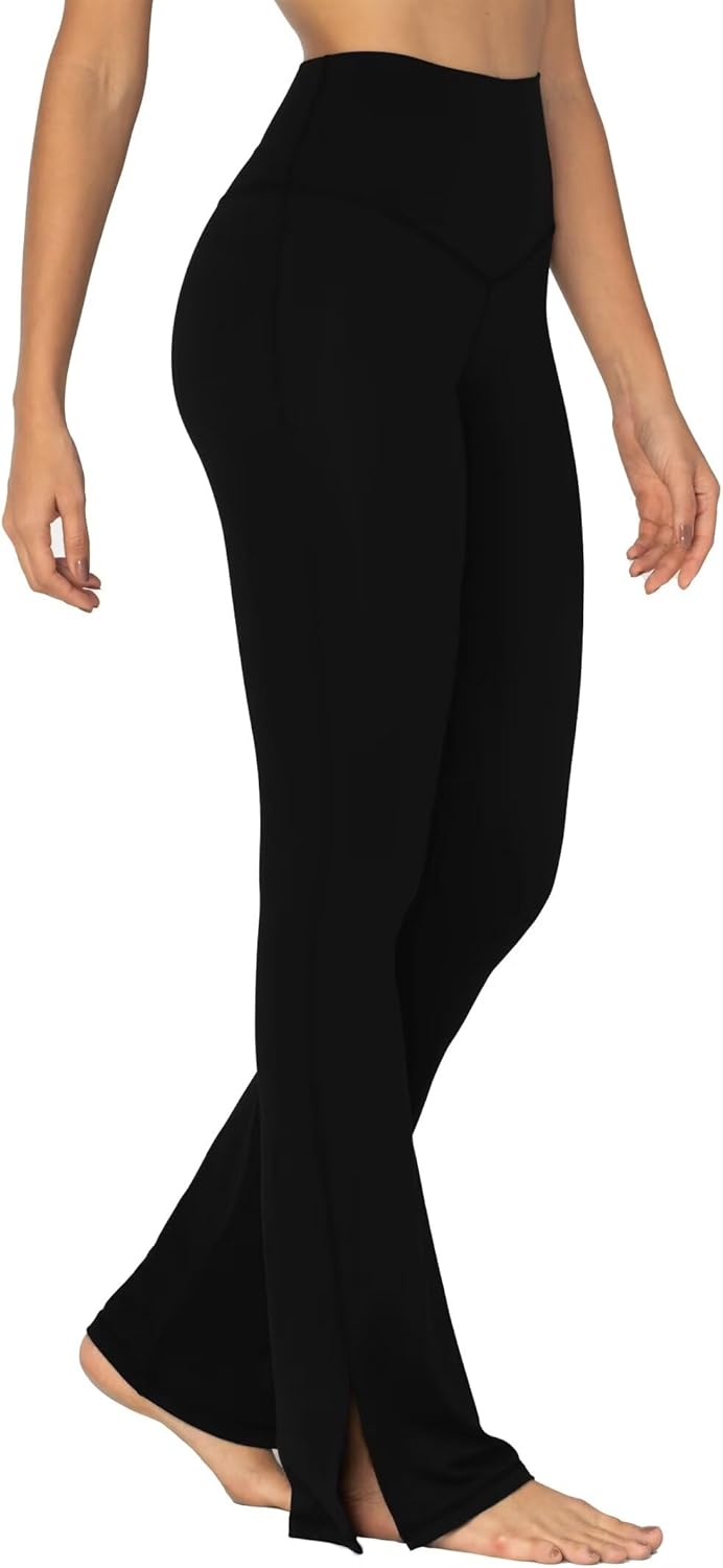 Sunzel High Waisted Flare Leggings - Tummy Control Bootcut Yoga Pants for Women | Split Hem Design
