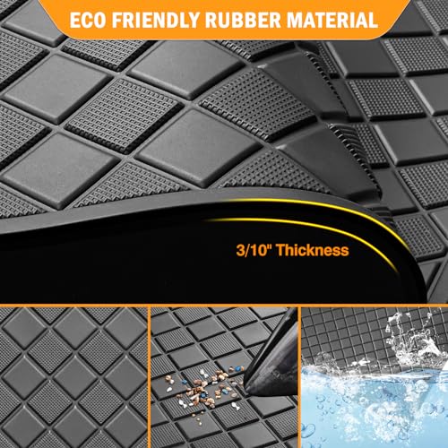 RIZINKART Black Trim Heavy Duty Golf Cart Floor Mat for EZGO TXT & Express S4