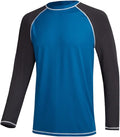 Men's Long Sleeve Swim Shirts Rashguard UPF 50+ UV Sun Protection Shirt Athletic Workout Running Hiking T-Shirt Swimwear