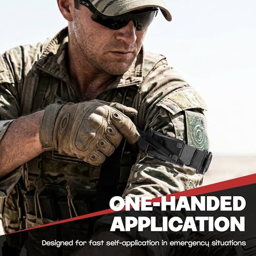 Black 5 Pack Tourniquets for Bleeding Control One-Handed Emergency First Aid