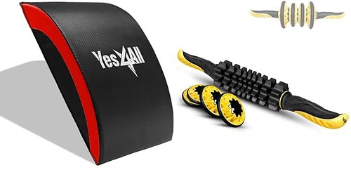Yes4All Ab Exercise Mat & Muscle Massage Roller Stick with Pointy Spots for Full Range of Motion Ab Workouts and Relief Muscle Soreness