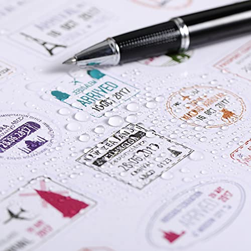 1500 Pcs Travel Passport Stamp Stickers with Envelope Seals - Waterproof Decor