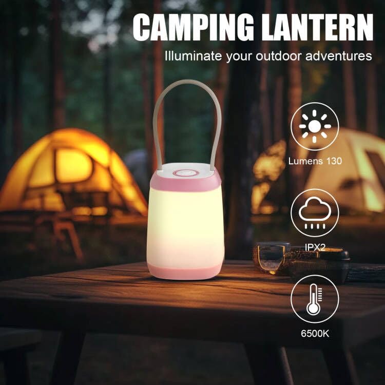 Portable LED Camping Lantern 2 Pack Water-Resistant Emergency Lights with 3 Modes