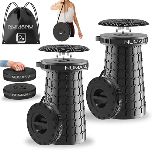 XXL Collapsible Stool for Adults 19.7 Inch Pack of 2 Cushioned & Bag Variation