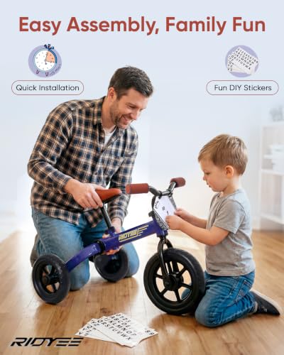 Foldable 3-in-1 Toddler Tricycle & Balance Bike - Blue, Adjustable & Portable