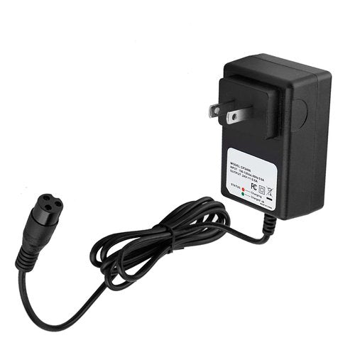 Scooter Battery, 24V 0.6A Electric Scooter Battery Black with 2 Pin Straight Plug for E100 E125 E500S PR200 US Plug 110V
