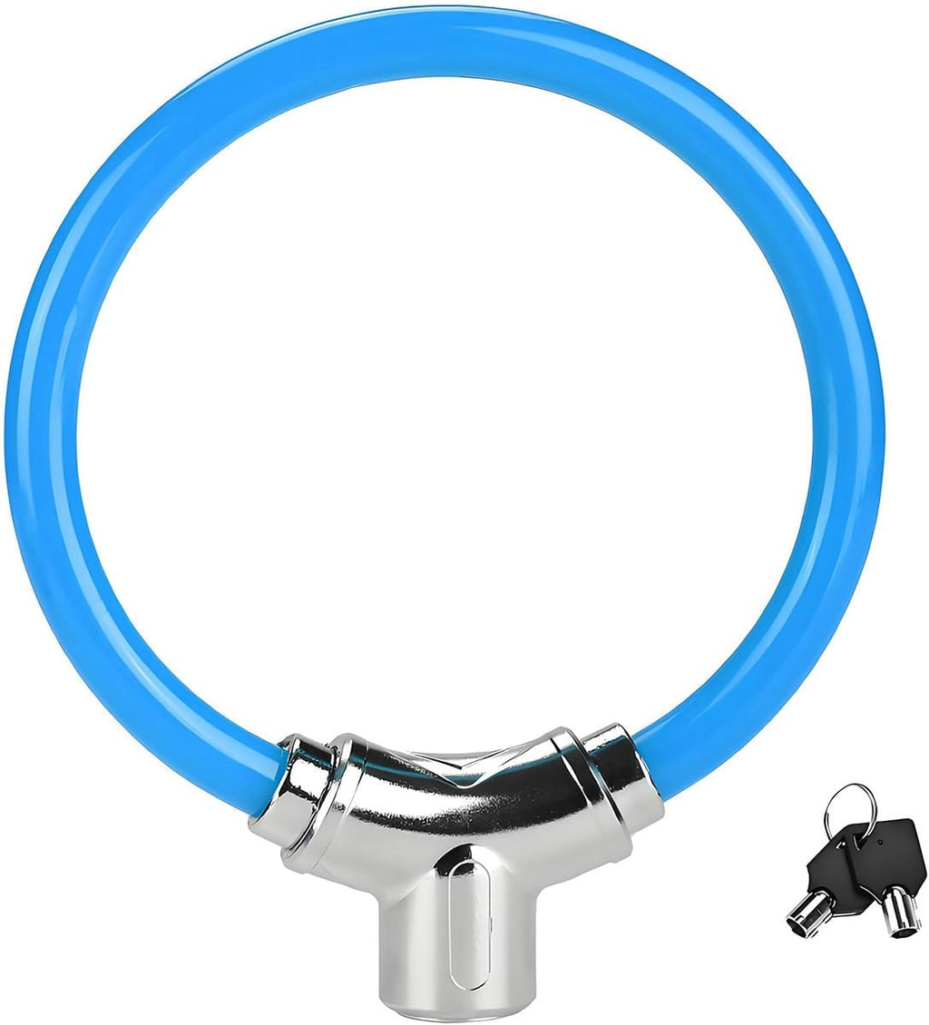 Skiennix Bicycle Cable Lock - Durable Blue Steel with Keys for Enhanced Security