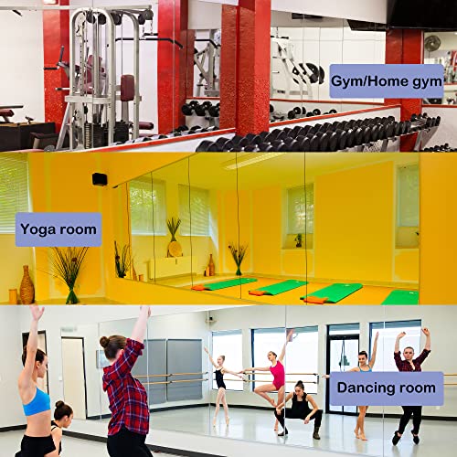 Home Gym Mirror 48x24 Inches 3PCS Wall Mounted Frameless Tempered Glass