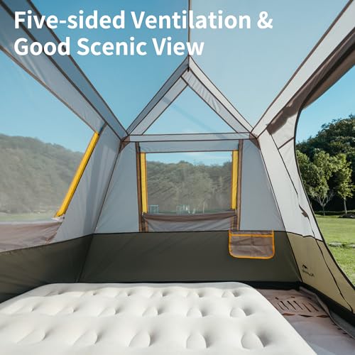 Naturehike Grey 4-Person Instant Pop-Up Camping Tent - Waterproof & Easy Setup