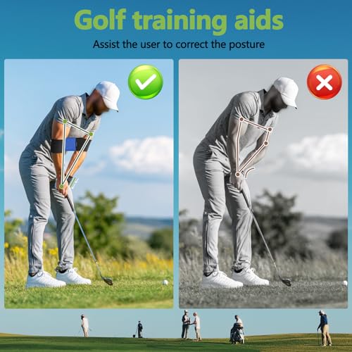 2-Pack Golf Grip Trainer Set with Wrist Support Arm Strap | Training Aids for Consistent Swing