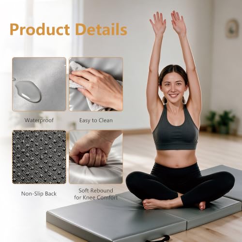 Rufvnel 3 Inch Thick Yoga Mat - Extra Large Folding Exercise & Pilates Mat