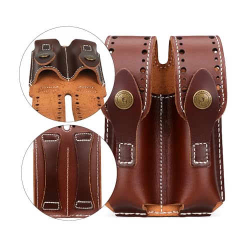 Leather Gun Holster Belt 1911 Pistol Holder with Adjustable Retention Strap