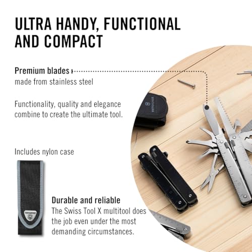 Victorinox Swiss Tool X 26-Function Multi-Tool with Nylon Pouch - Silver, Old Packaging