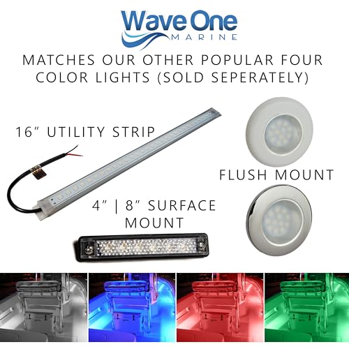 16-Inch RGBW Marine LED Accent Light Strip Waterproof Interior Exterior Boat Lighting