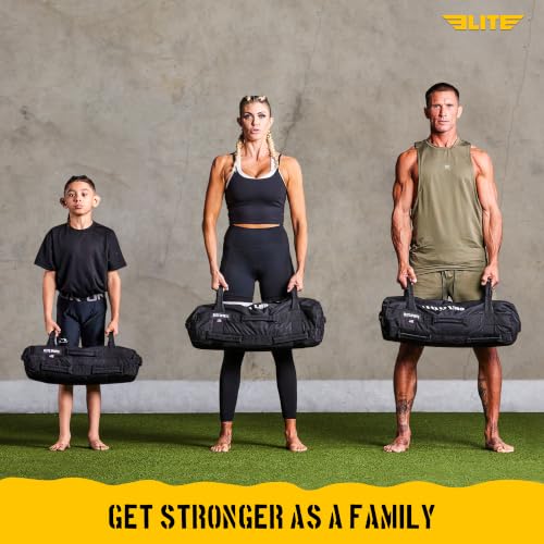 Elite Sports Unfilled Workout Sandbag - Black, 5-25, 25-50, 50-75 lbs - Versatile Strength Training Equipment