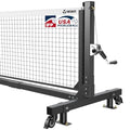 Patiassy Tournament-Grade Pickleball Net System Black & White - Regulation Size, Rust-Resistant Aluminum Frame, Hand-Crank Tension, Mobile & Permanent Use