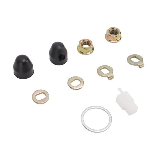 Hub Motor Nuts Kit, Steel Wheel Axle Nut M14 Nuts Washer Kit with 14mm Shaft for Electric Bikes Scooters Component Axle Nut