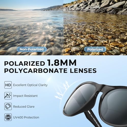 KastKing Alsea Bifocal Polarized Women Sunglasses - Gloss Black Frame, Smoke Lenses, +2.5 Bifocal
