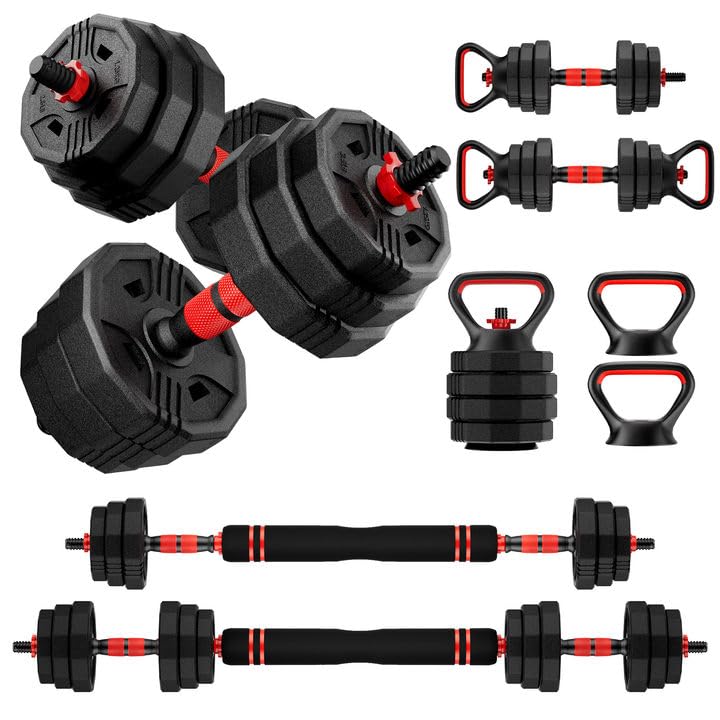 UNNMIIY 45LB Adjustable Dumbbell Set 5-in-1 Home Gym Weights for Strength Training