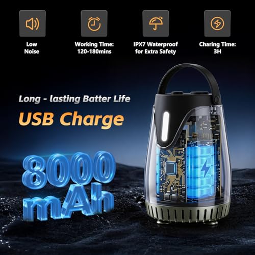 Portable Camping Shower with Water Heater & Large Foldable Bucket
