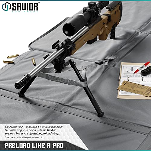 Black Savior Equipment 89" Tactical Shooting Mat with Foldable Design & Bipod Securement
