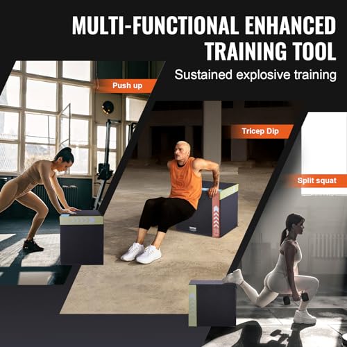 VEVOR 20x18x16 inch 3-in-1 Plyometric Jump Box - Anti-Slip Home Gym Platform