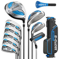 Right Hand Men's Blue Golf Clubs Set - Complete 11-Piece Golf Club Set with Stand Bag