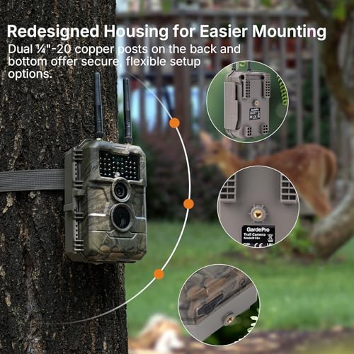 GardePro E6 2.0 Pro WiFi Trail Camera - 4K Video, Rechargeable Battery