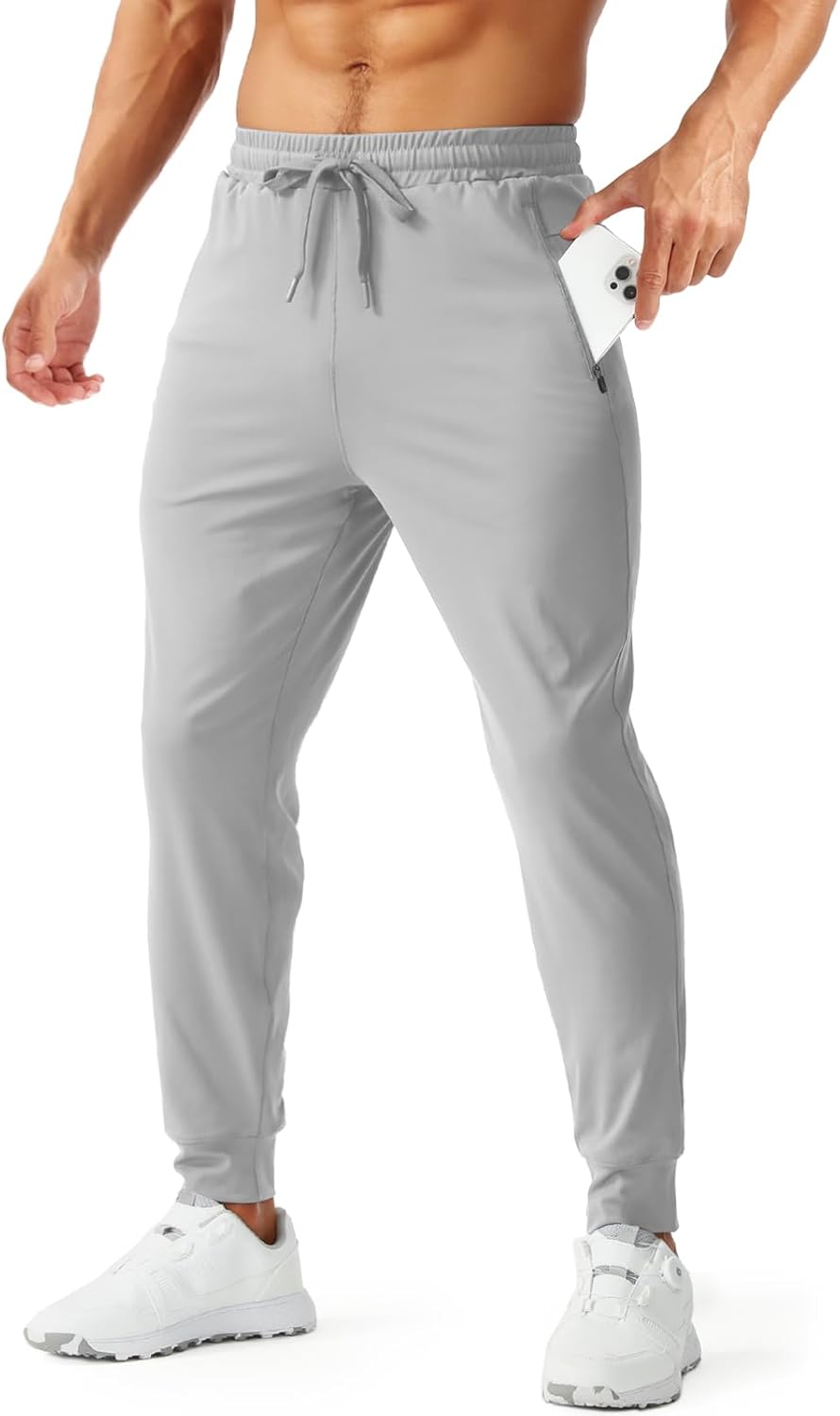 Aolesy Men's Joggers - Tapered Athletic Sweatpants with Zipper Pockets for Gym & Running