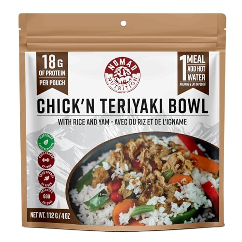 Nomad Nutrition Chick'n Teriyaki Freeze-Dried Backpacking Meal - Plant-Based, Vegan, 112g - Variation 1